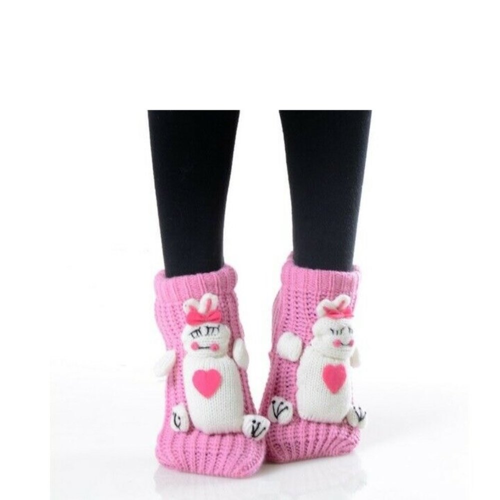 Kid’s  3-D Animal Thick Knit Slipper Socks Size M